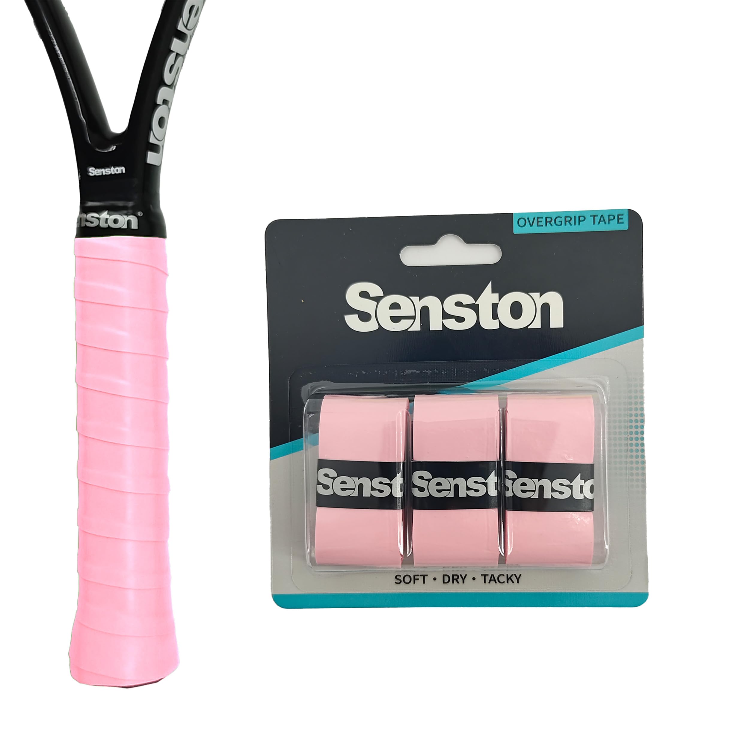 Senston 3pcs Racket Grip Tape for Tennis/Badminton/Squash Anti-Slip Absorbent Overgrip