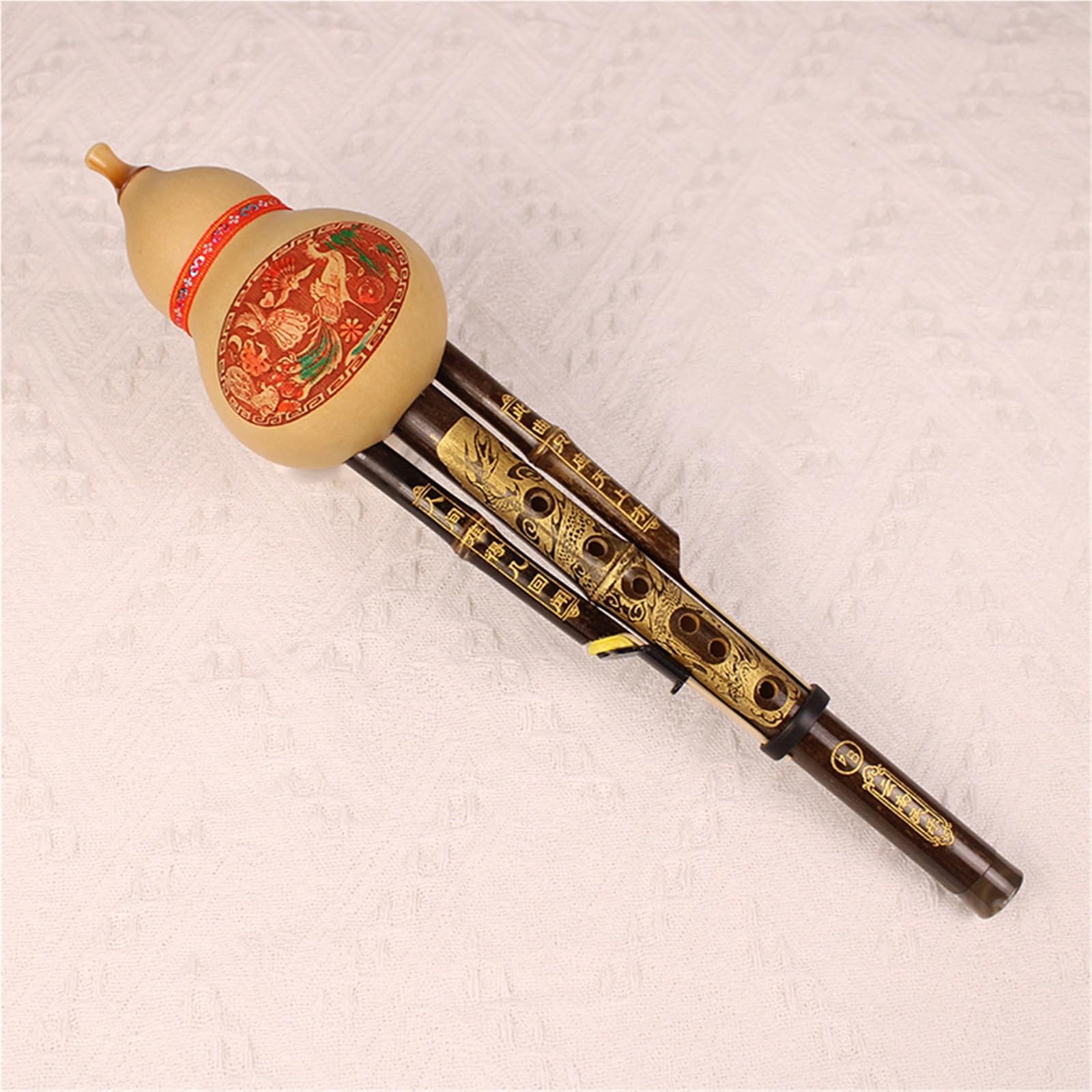 Hulusi Instrument Hulusi Anfänger C B Flachtonart Lila Bambus Zweifarbiges Hulusi(Bb)