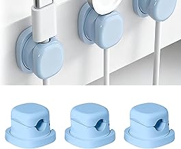 Rotatable Cord Holder for Nightstand, New Upgrade Cable Organizer Clips 360°Rotating Magnetic Cable Clips, Strong Adhesive Cord Organizer for Home Office Car Desk Nightstand (Blue 3 Pcs)