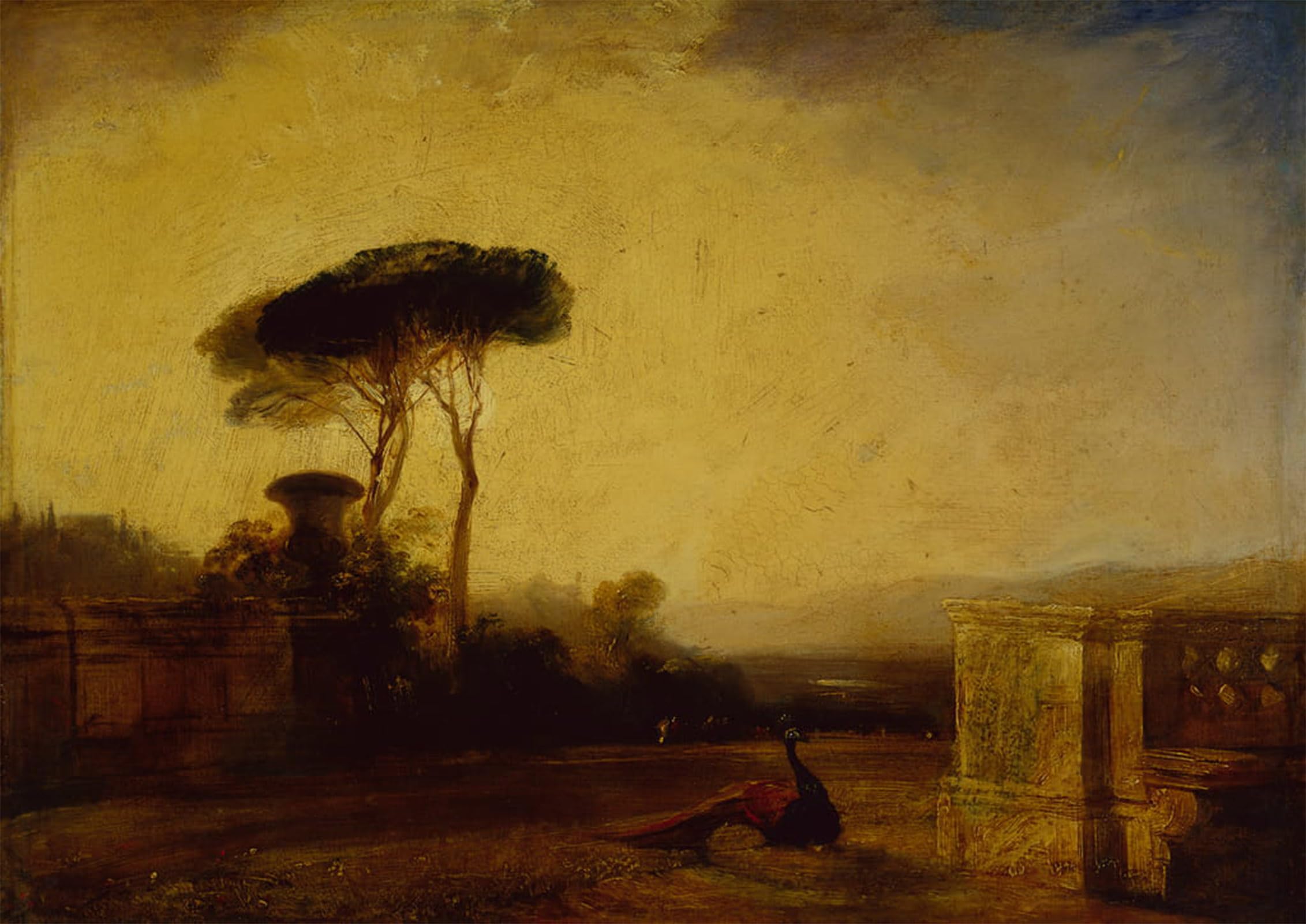 ARTXLXXBN Famous Painting Art Wall Decor Abstract Art Picture View of the Grounds of a Villa Near Florence by Richard Parkes Bonington Animal Pictures for Home Decor 60x90cm