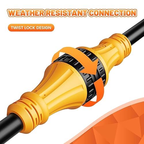 Miniatura 6 de MECMO NEMA SS2-50P a 14-50R 50 Amp Marine Shore Power a Tesla EV RV Cable adaptador de corriente, bloqueo giratorio SS2-50P/CS6365 a 4 clavijas 50A