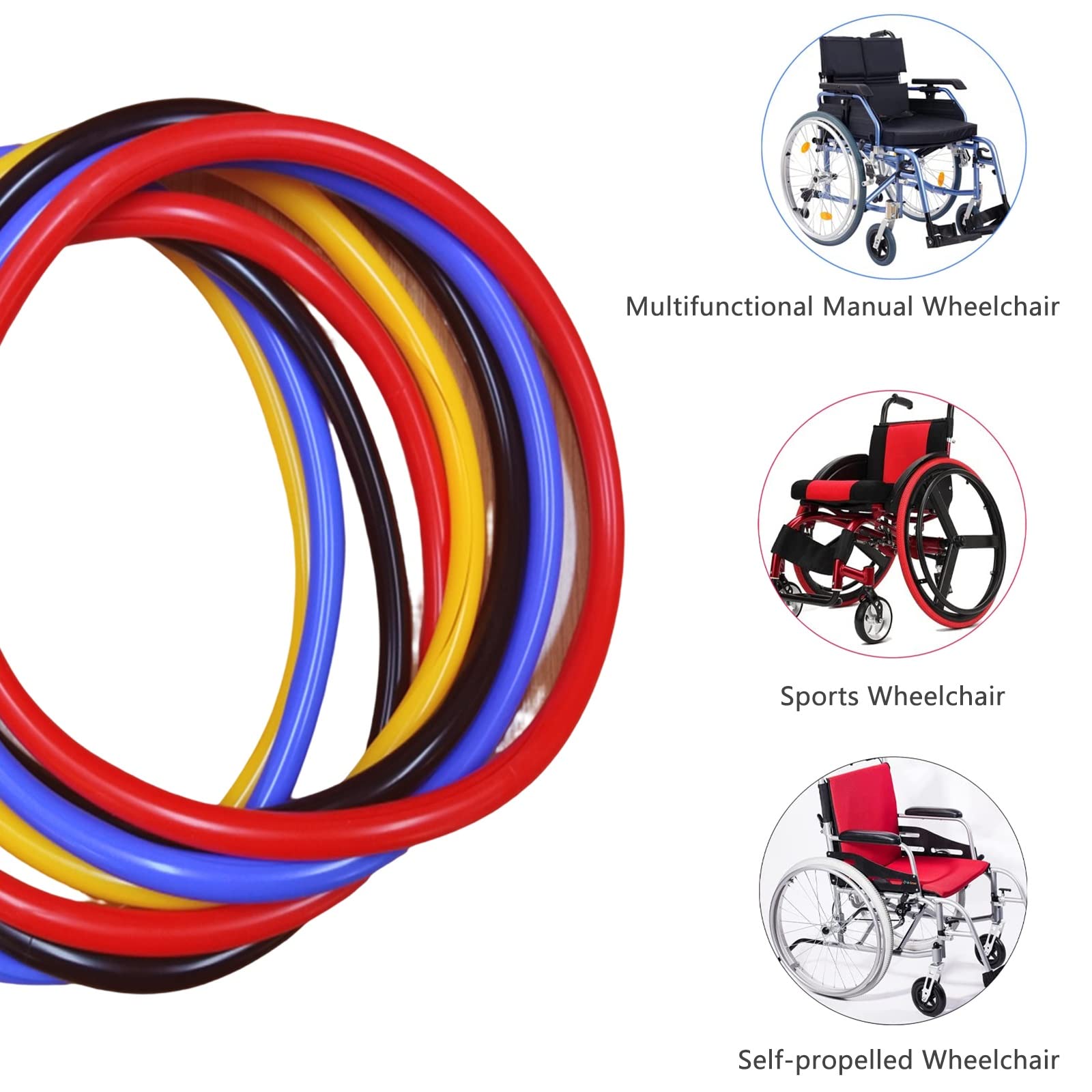 Fundas para llantas de silla de ruedas, accesorios para sillas de ruedas, fundas para sillas de ruedas, funda protectora antideslizante y resistente al desgaste para empujar con la mano, funda para e