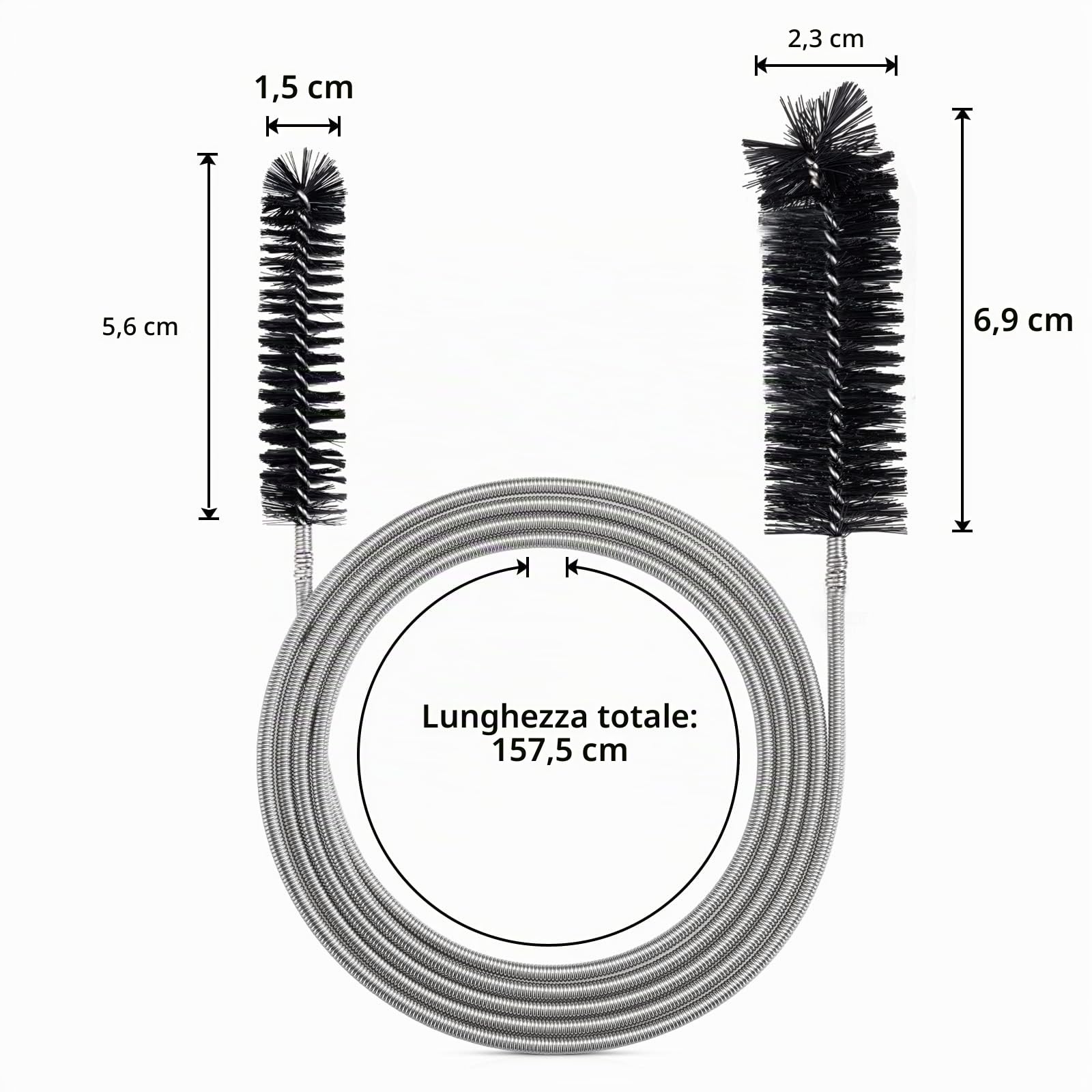 Tubo di alimentazione flessibile spazzola di pulizia sottile foro di scarico strumento di pulizia tubo tubo spazzola di pulizia colore nero