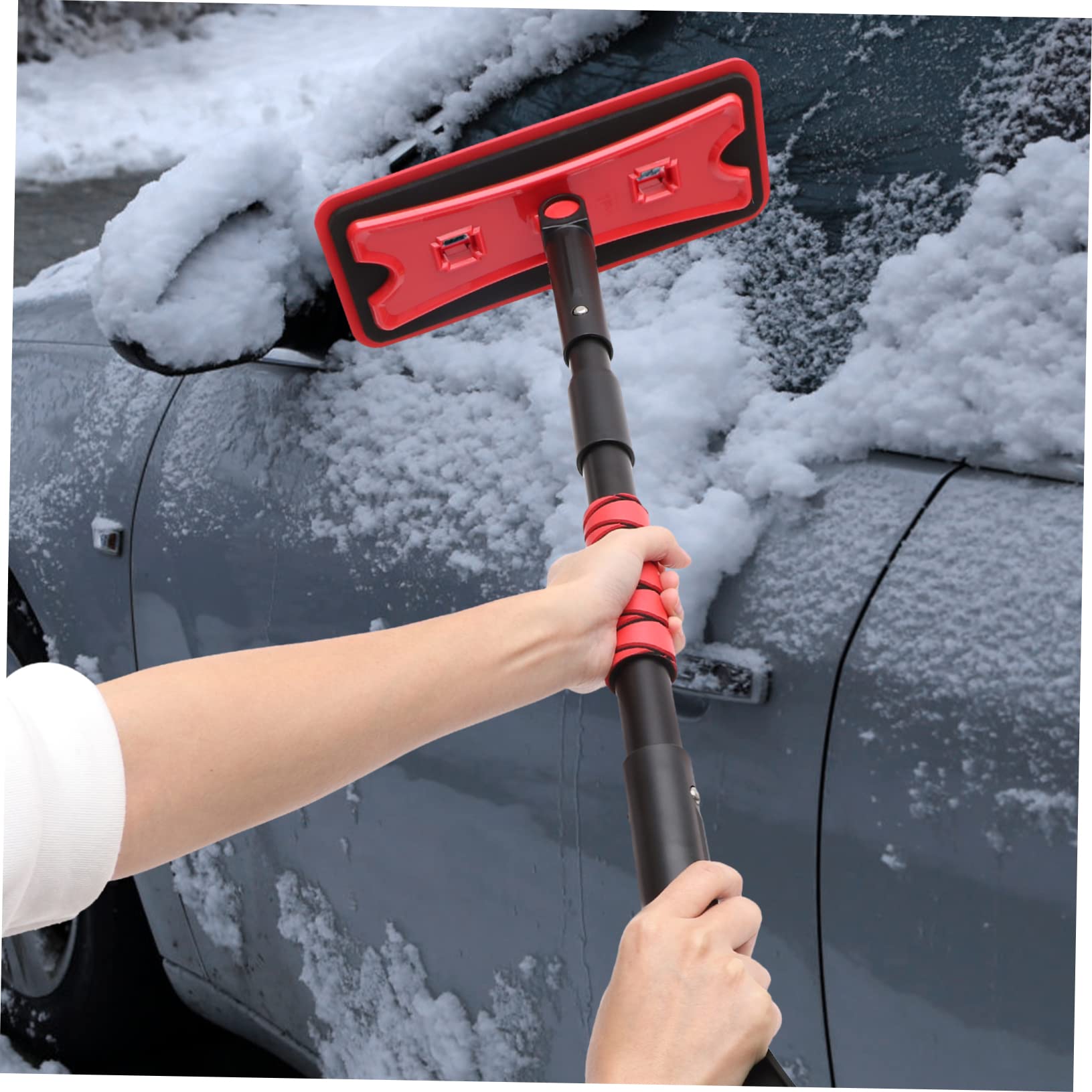 DOITOOL Raschietto Ghiaccio Spazzola Neve Estensibile Raschietto Pulizia Invernale per Auto Camion Raschiaghiaccio Parabrezza Spazzola Neve