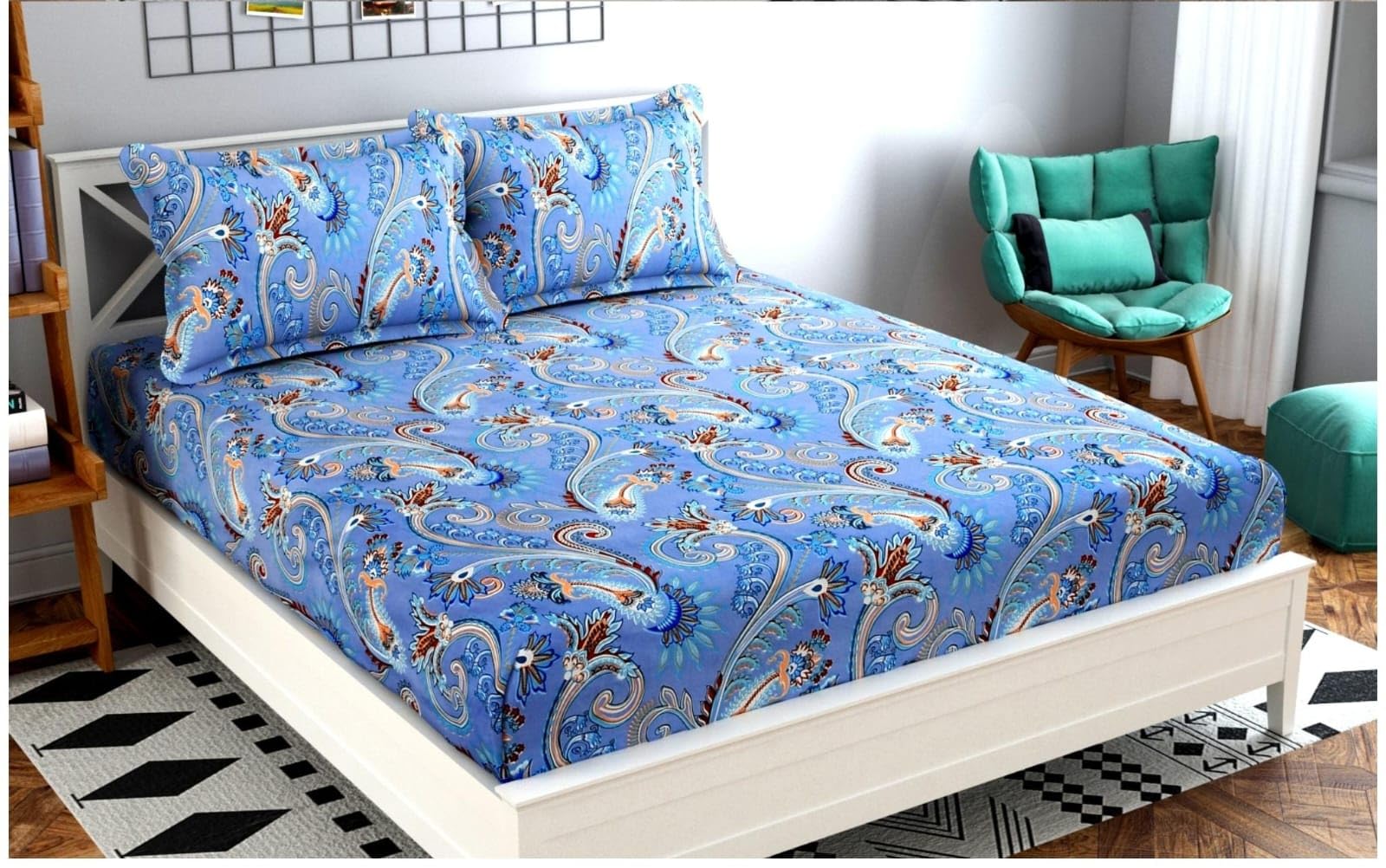Soniasaa® Prime Collection 275 TC Cotton-Blend Fabric Double Sized(90x90) Inch 1 Bedsheet with 2 Pillow Covers - Double Bedsheet for Double Bed Soft-Touch Skin Friendly (B0CTQF96TJ) Amazon Price History, Amazon Price Tracker