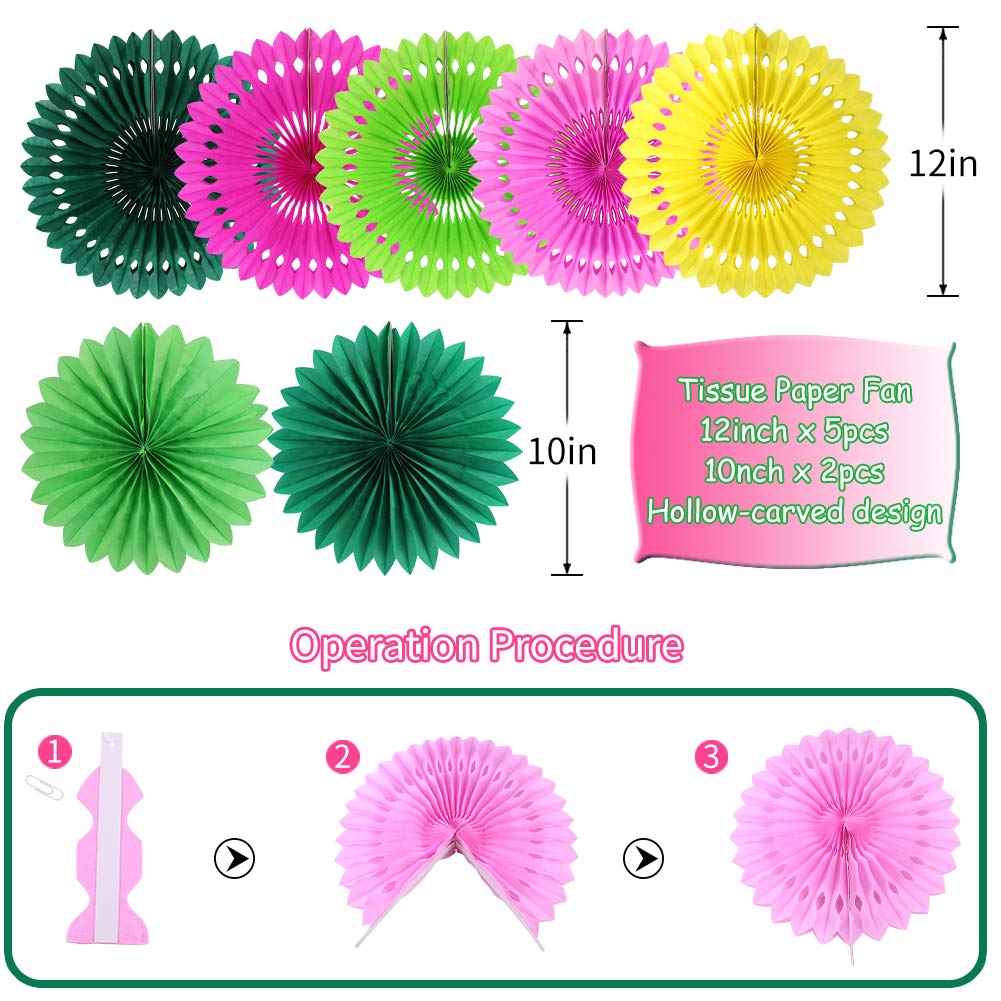Set Decorazioni Festa Tropicale Hawaiana – 17 Pezzi Con Fenicottero, Ananas, Foglie Di Palma E Striscione