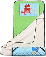 Vista 1 de KRAND Tapete para siesta para niños pequeños con algodón en el interior, cómodo saco de dormir de viaje con almohada, perfecto para cuna estándar