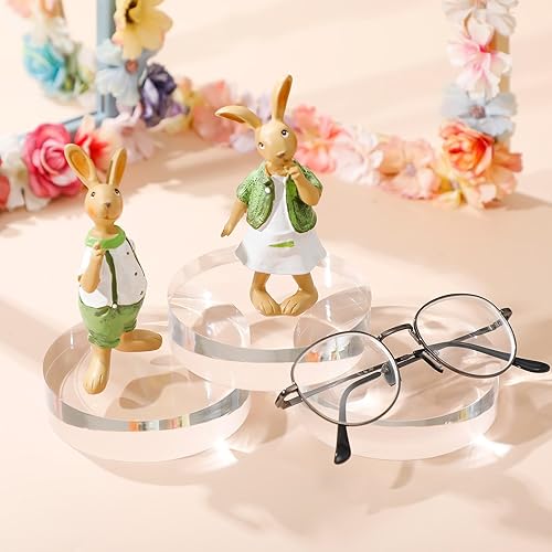 Miniatura 5 de Paquete de 4 bloques acrílicos para exhibición, pedestal transparente, borde pulido, acrílico pulido, bloque elevador, base de trofeo, pedestal para