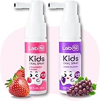 LAB52 Kids Oral Spray with Xylitol - Fluoride-Free Toddler Toothpaste Helper, Strawberry & Grape for Newborns to Preschoolers Fresh Breath