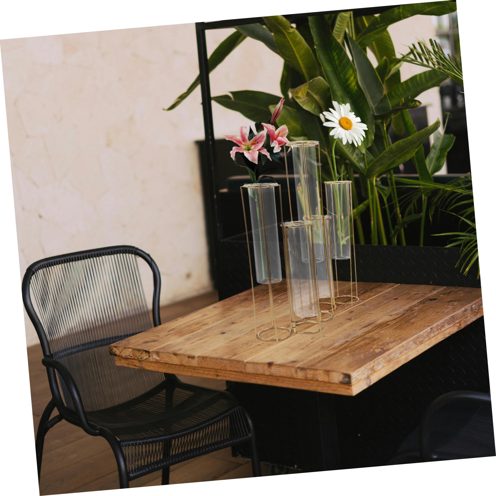 Vases Hydroponiques Verre Tubes à Essai pour Fleurs Jardinière Transparente Support De Plantes pour Décoration De Bureau Salon Et Mariage