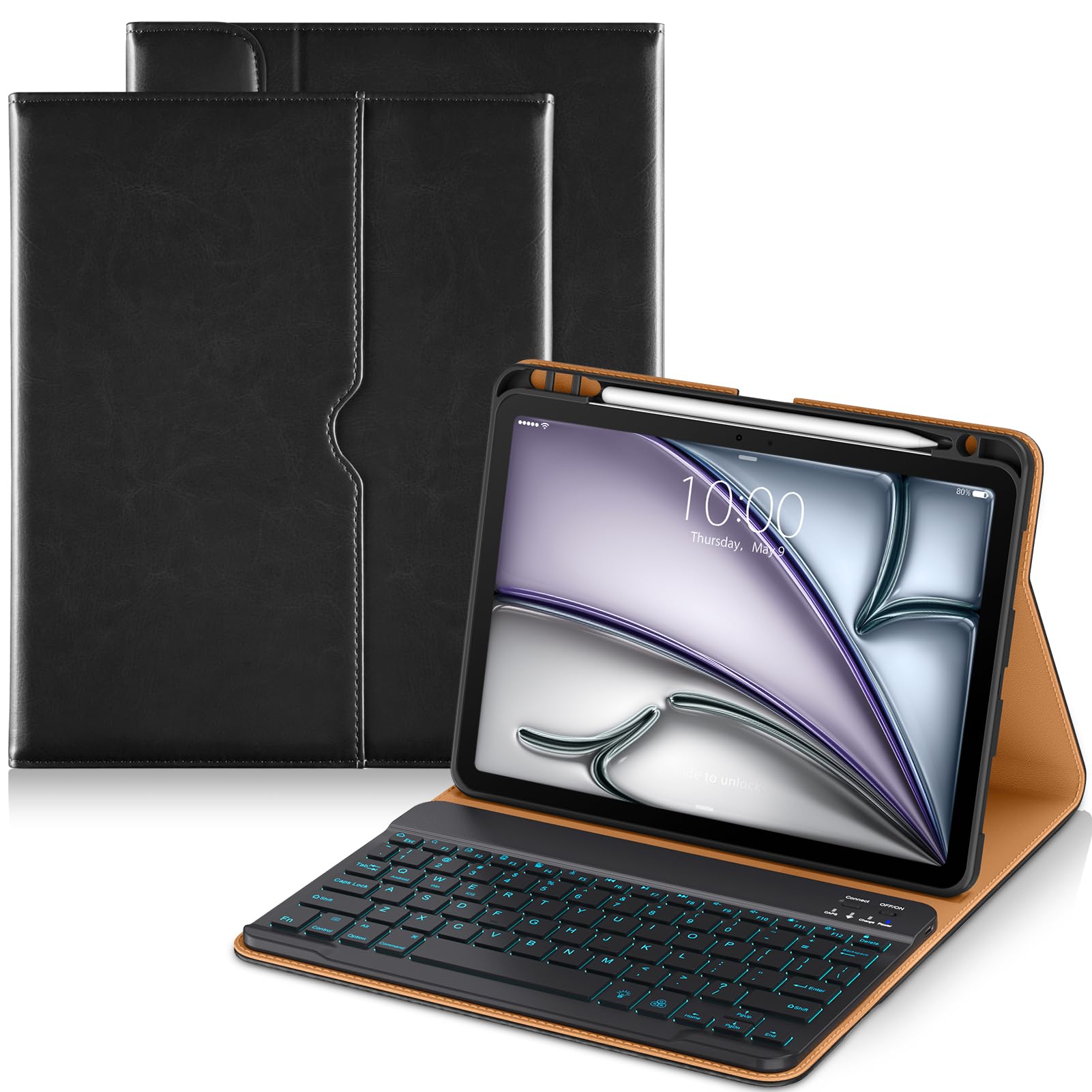 DTTO Keyboard Case for iPad Air 11 Inch M4/M3/M2 (2026/2025/2024), Black