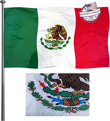 Miniatura 8 de Bandera de México de 4 x 6 para exteriores, doble cara, resistente, 3 capas, banderas nacionales mexicanas, banderas súper duraderas, 4 filas de