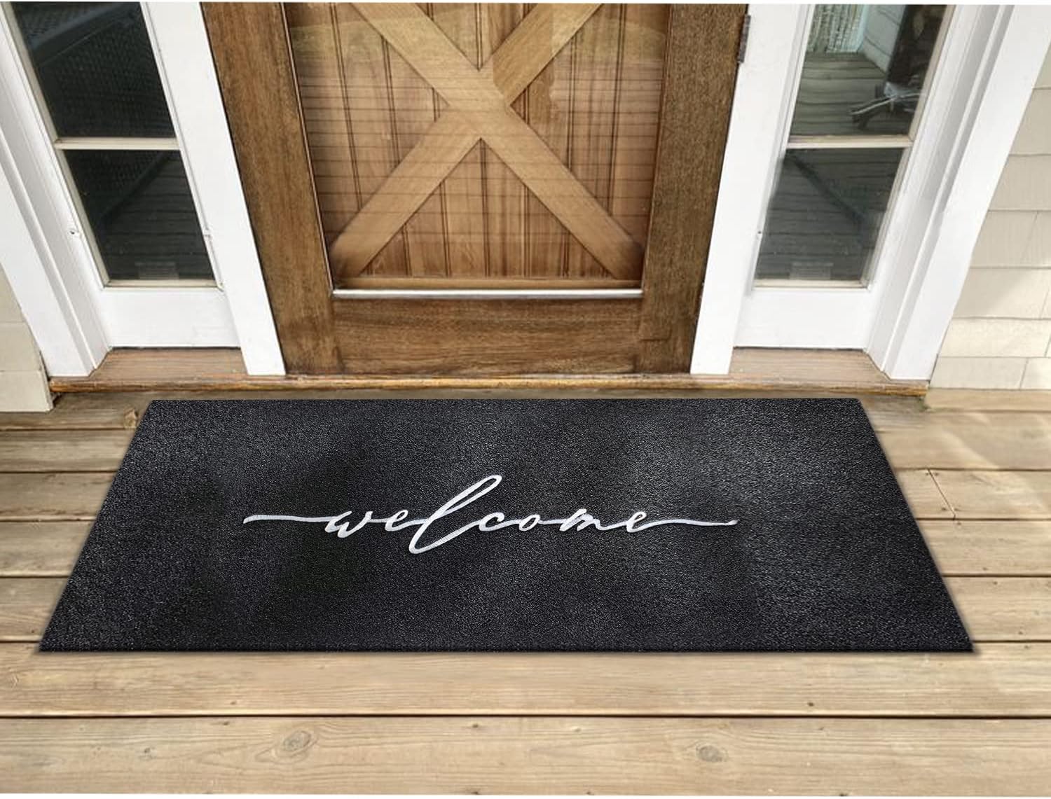 AAZZKANG Welcome Mats for Front Door Extra Large 18"x48" Outdoor with Non Slip Rubber Backing Easy to Clean Indoor Doormat for Entrance Outside Inside