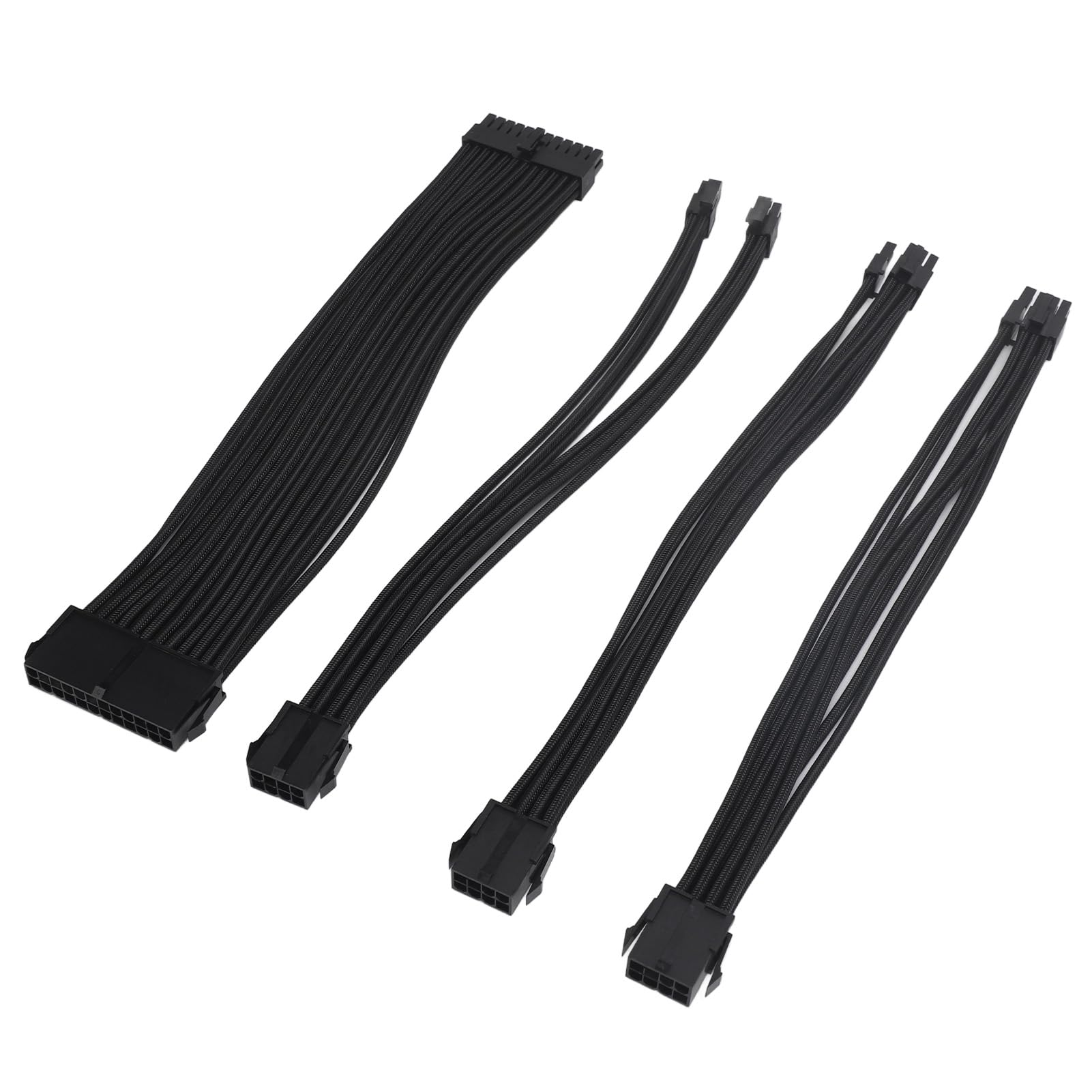 Estensione del Cavo PSU, 30 Cm 4 Parti Set di Cavi di Estensione PC con Pettine GPU (BLACK)