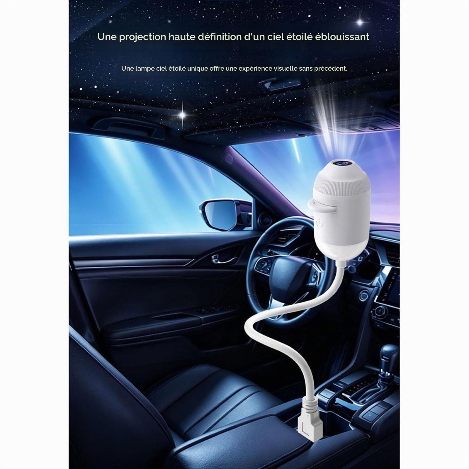 Projecteur océan HD Intelligent,veilleuse holographique Dynamique 5D,Projecteur d'étoiles prêt à l'emploi avec Films Projection 3/6/12/24 Pouces,Chambre Lune Galaxie USB 360° ，24 Films