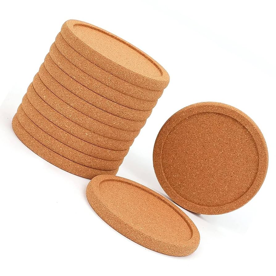 Amazon｜コルクコースター 12枚セット 無地 厚め 丸形 自宅
