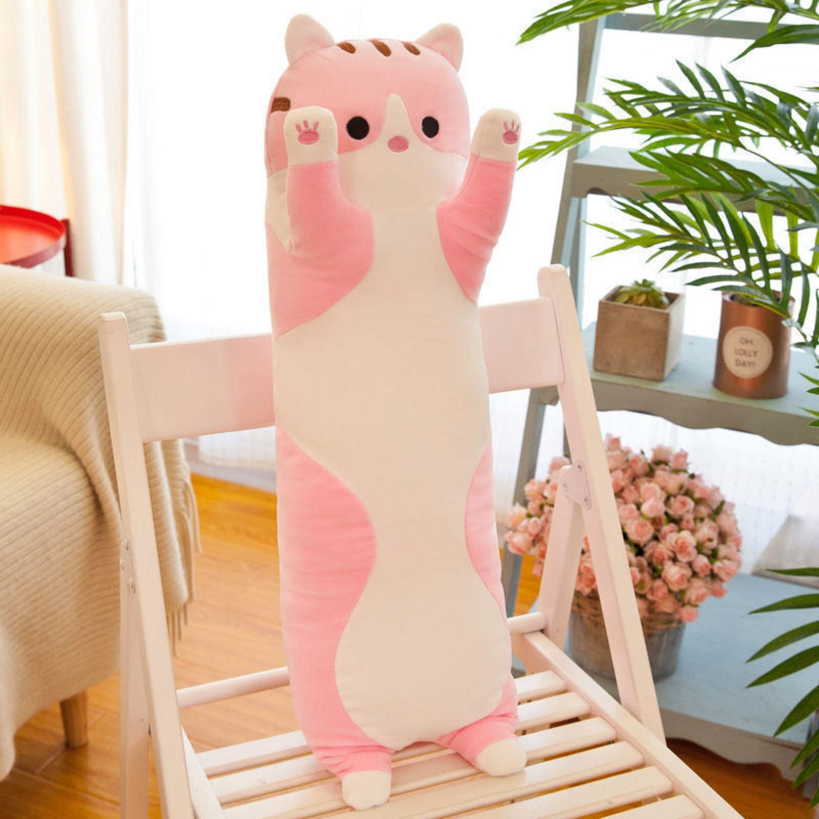 Amazon｜[ハウスXIN] ネコ抱き枕 猫 癒し ねこ 大きい ピンク