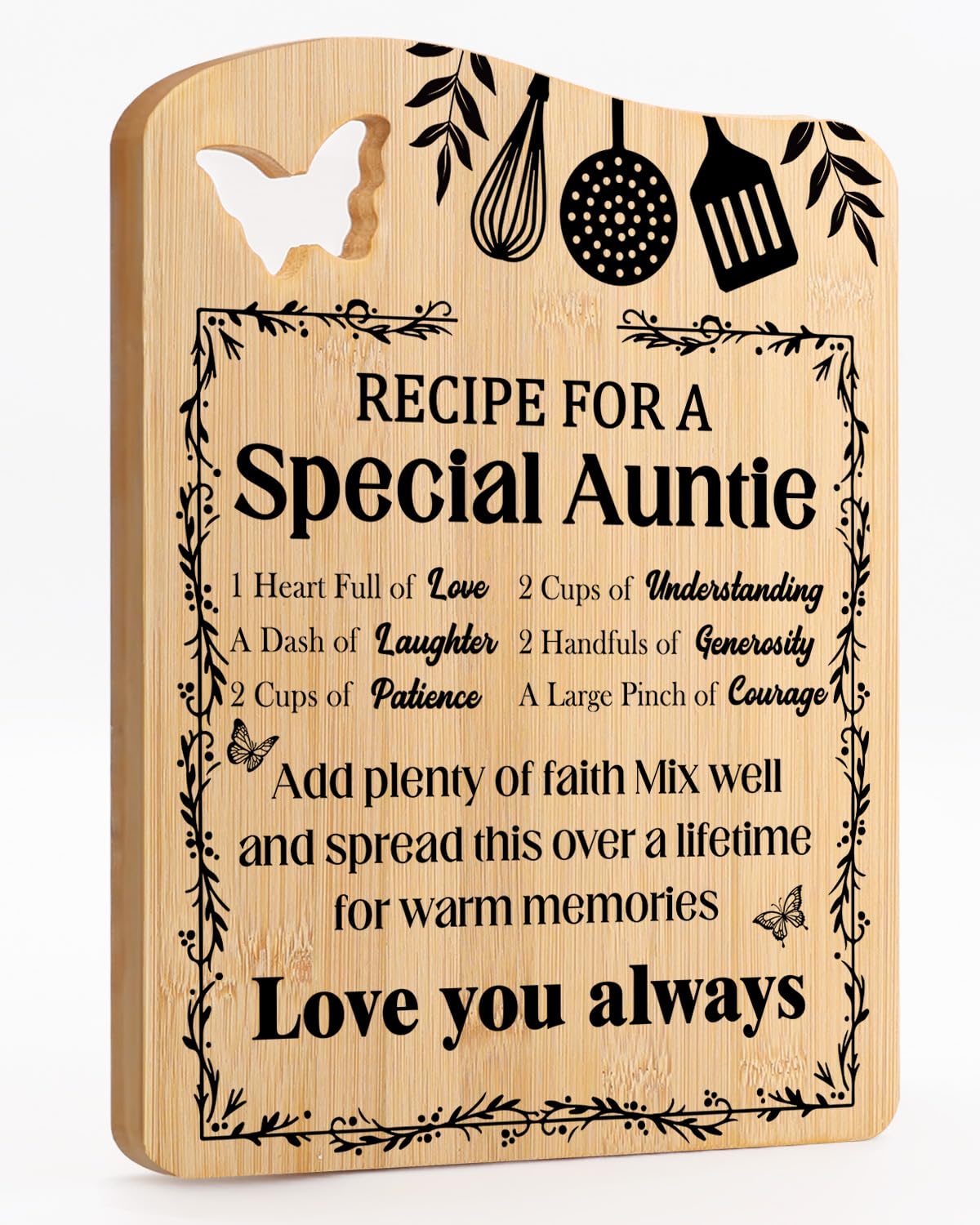 Auntie Gifts, UV Bamboo Cutting Board Auntie Birthday Gifts