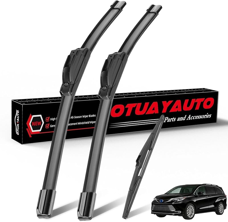Palhetas do limpador de para-brisa OTUAYAUTO para Toyota Sienna 2011–2020 – Kit com 3