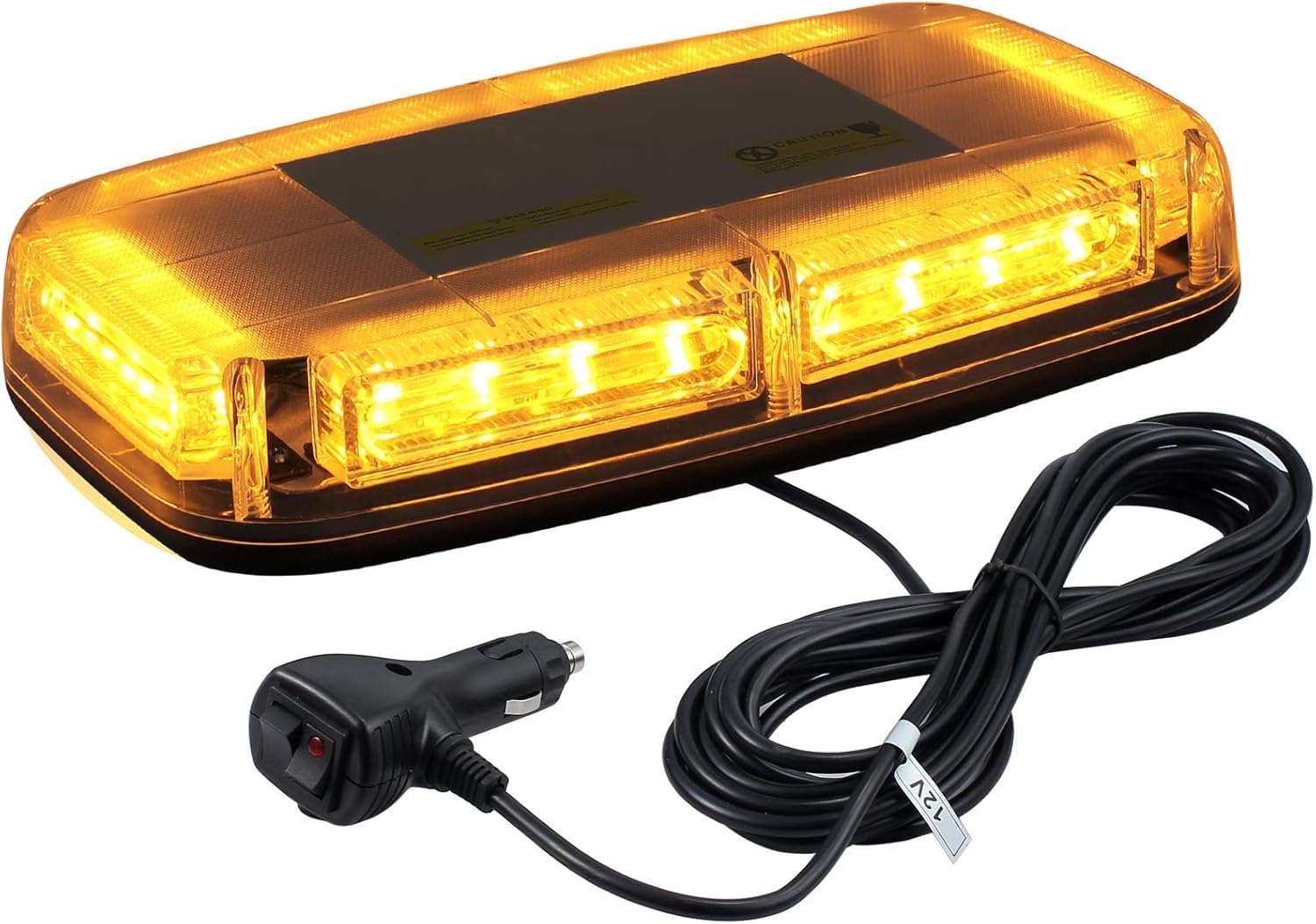 PROZOR Migające światła ostrzegawcze, 24 diody LED, 7 trybów świecenia, awaryjne, IP65, wodoodporna, magnetyczna podstawa światła beacon, bursztynowe światła stroboskopowe z podwójnym przełącznikiem,