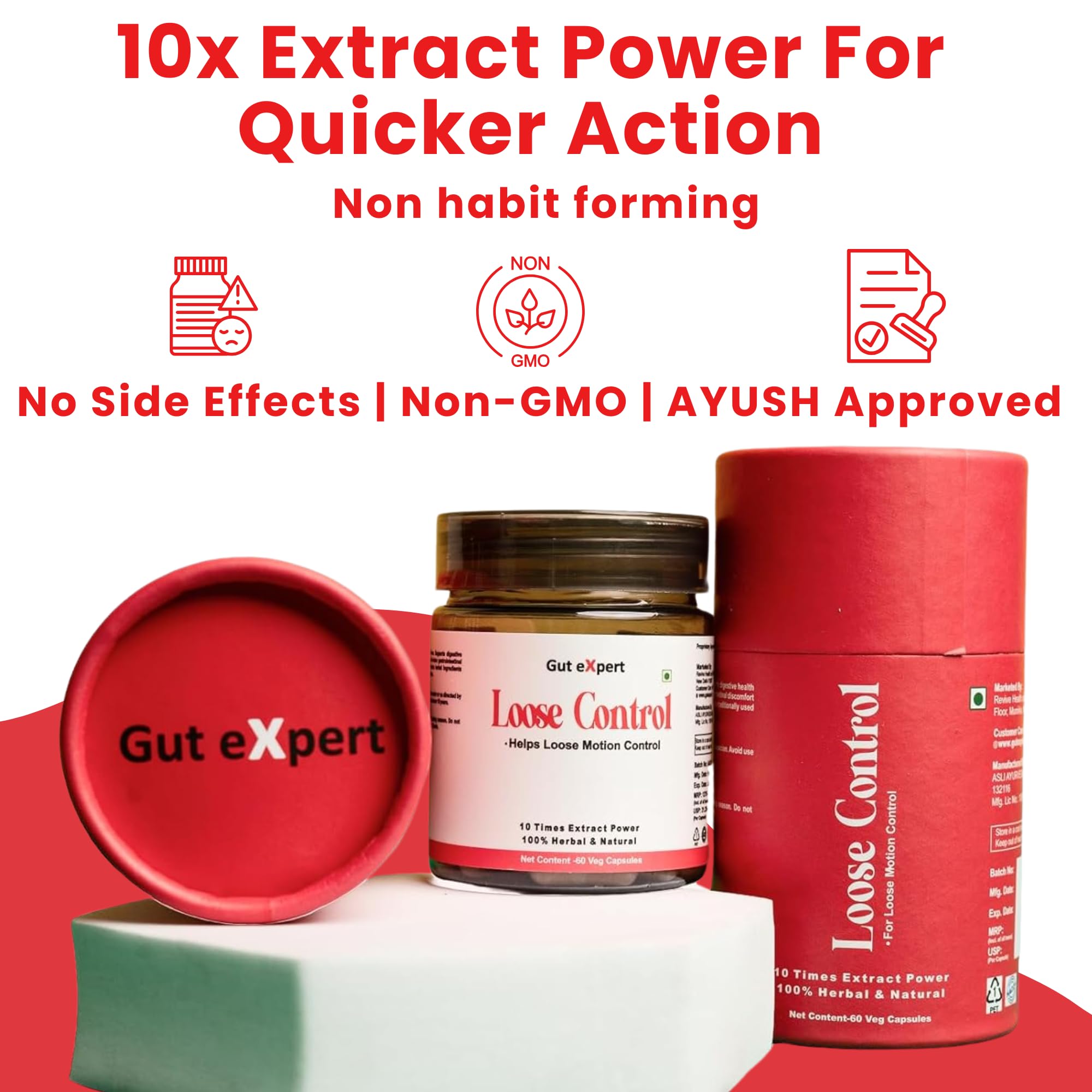 Loose Control | Ayurvedic Natural Ingredients | 10X extract power | Capsule Form For Convenience | Supports Digestive Health & Reduces Diarrhea | Helps With Ibs, Stomach Discomfort - 60 Capsules — Amazon image 3