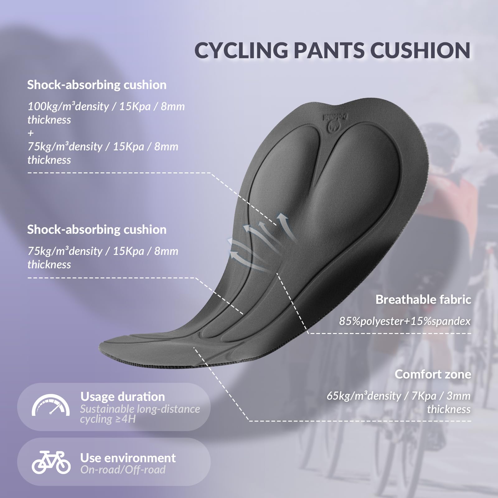 ROCKBROS TVI Pantaloncini Bici Donna Imbottiti, Pantaloni Ciclismo Estivo, Pantaloni Corti Bicicletta Rapida Asciugatura Leggero Traspirante per MTB, Bici da Strada