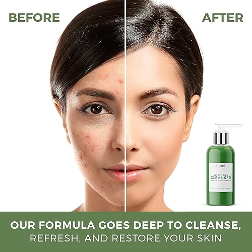 Miniatura 7 de Teami Limpiador facial con ácido salicílico, aloe, matcha y algas marinas, lavado facial suave y orgánico para eliminar el maquillaje, nuestro mejor