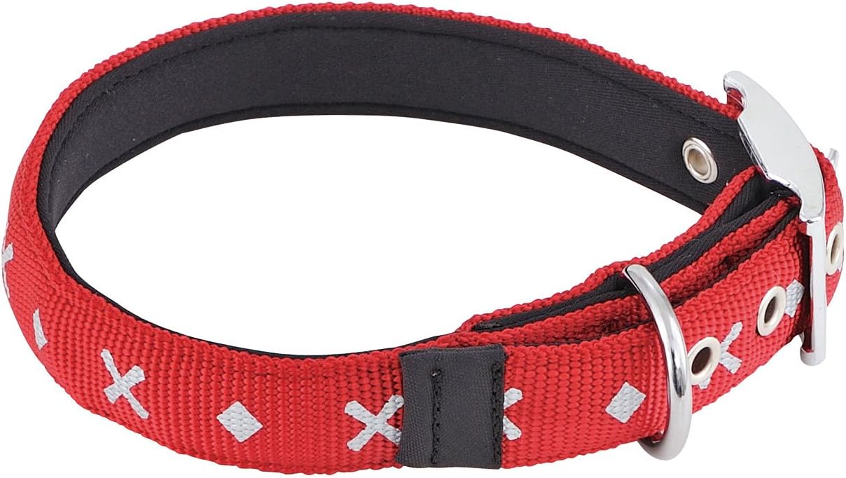 Petio Cross Diamond Color [M] (for Medium Dogs) Red [Collar for Dogs] (Japan Import)