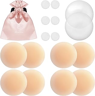 Gmumu® Ultra Dünne Damen Nippel Covers Wiederverwendbar und Selbstklebende Nippel Abdeckungen aus Silikon Aufkleber Nippel...