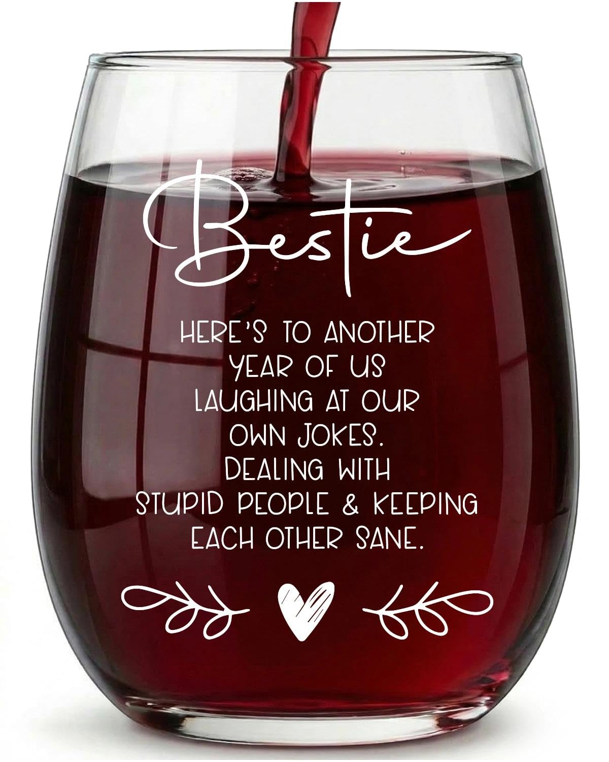 GiftGem Bestie Era Glass Cup – Birthday Gift for Best Friend, Elegant Keepsake Drinkware for Women Friends, Friendship Present — image 1