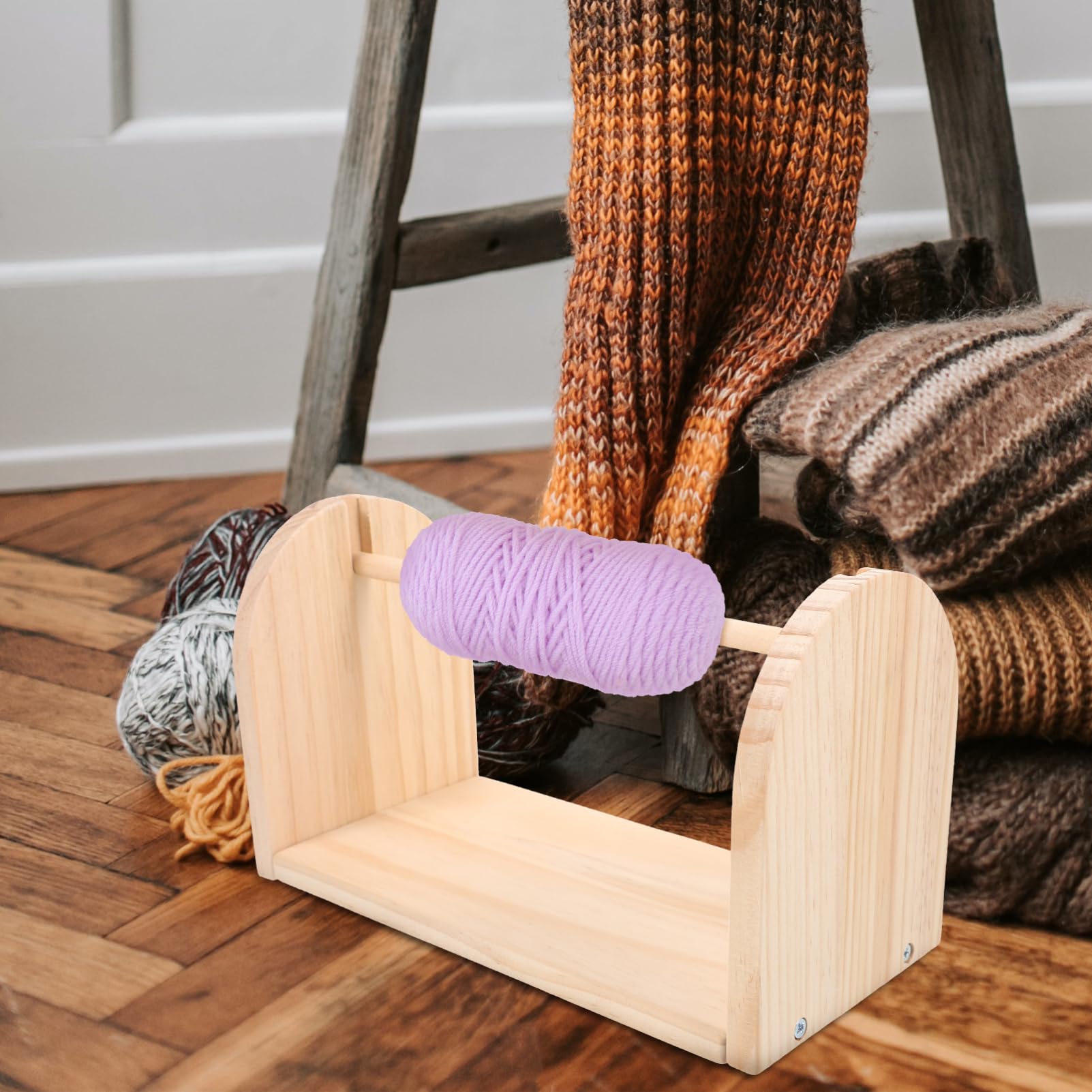 DOITOOL 3 Stück Holz Garnwickler Manuelle Winde Kompakt und Tragbar Diy Garnwickelwerkzeug für Einfache Garnorganisation und Schnelles Zugreifen Materialien