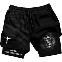 John 316 Christian Shorts for Men, Work Out Shorts Gym for Men, Mens Gym Clothes, Christian Workout