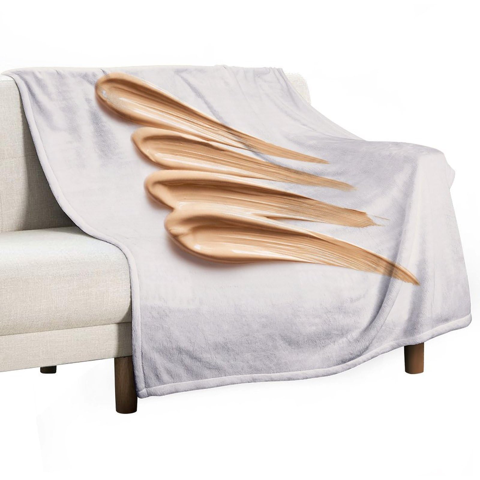 Jubonexis Strokes of A Light Beige Anti Pilling Throw Blankets Cozy Durable Blanket for Bedroom Living Rooms Couch Sofa Bed 130x150cm(50x60in)