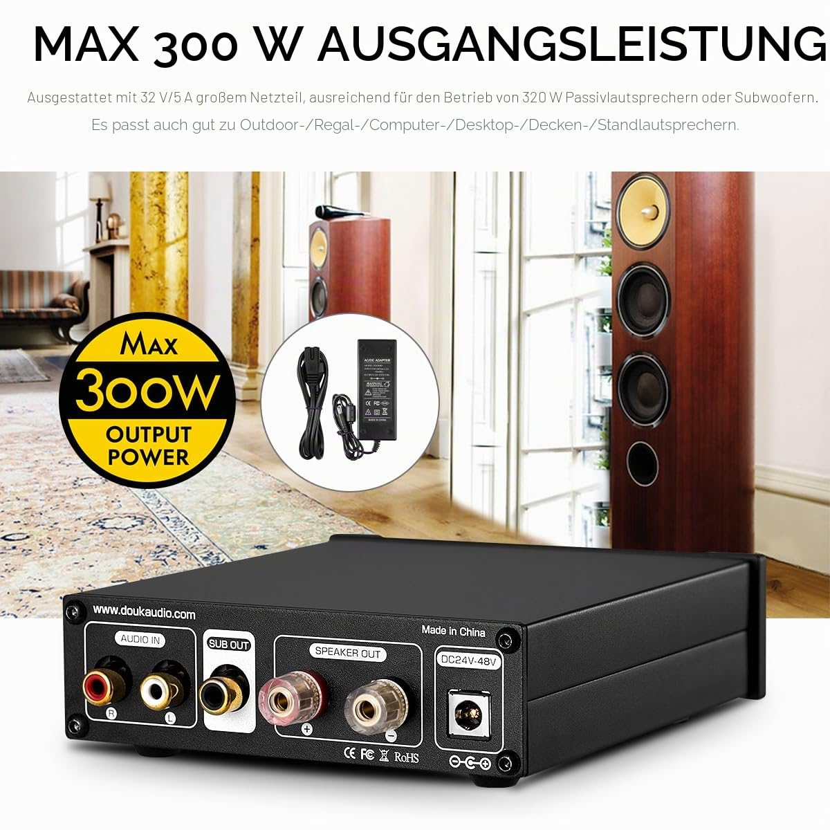 Nobsound G2 PRO 300W Mini HiFi Subwoofer/Vollfrequenz Mono Leistungsverstärker Audio Verstärker
