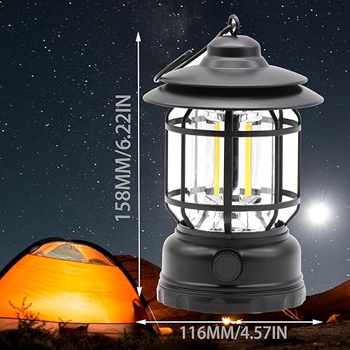 Miniatura 7 de Linterna LED para camping, 3000 lúmenes, luces brillantes de campamento con 6 baterías 3200, linterna LED recargable, 5 modos de luz, linterna para