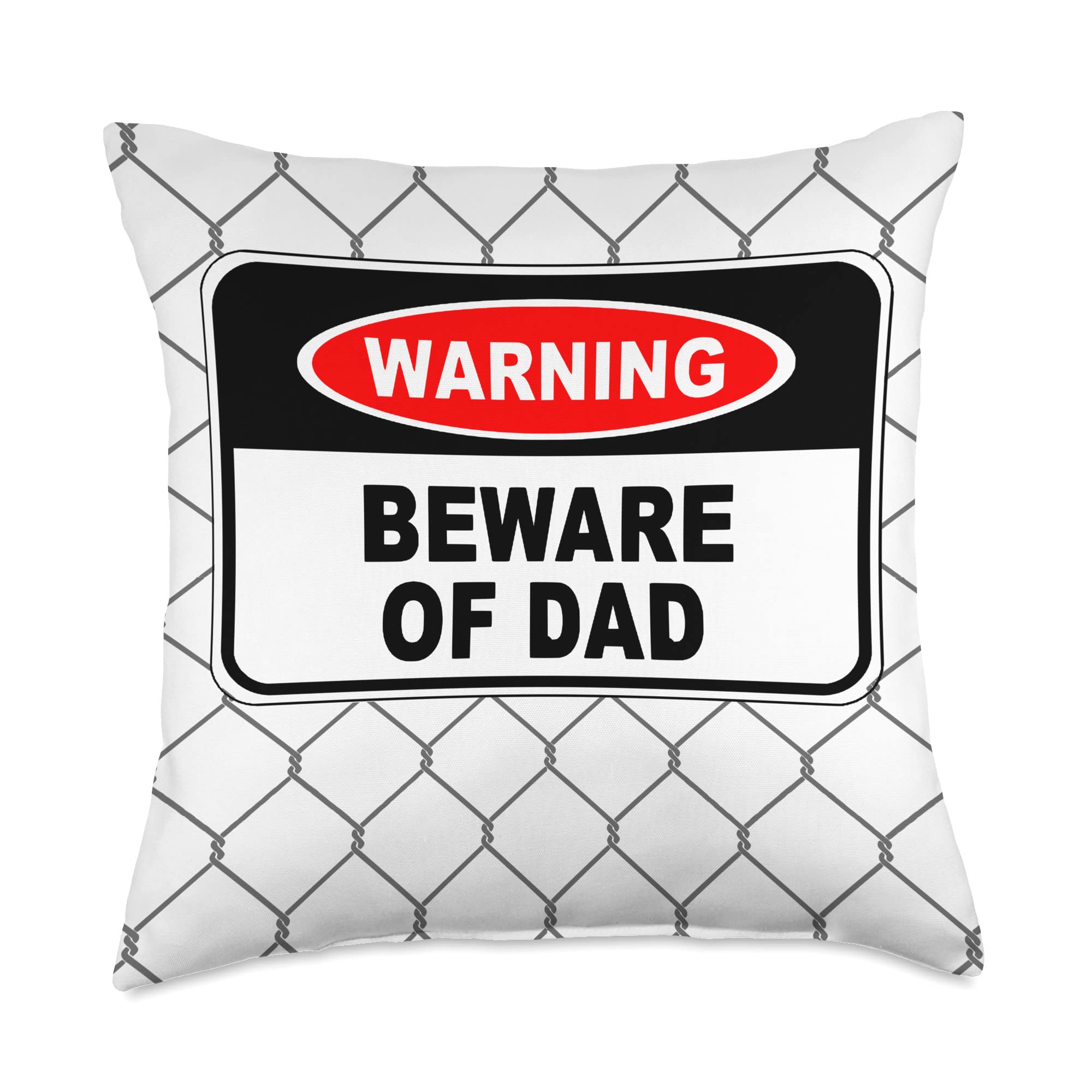 Beware of DAD Throw Pillow, 18x18, Multicolor