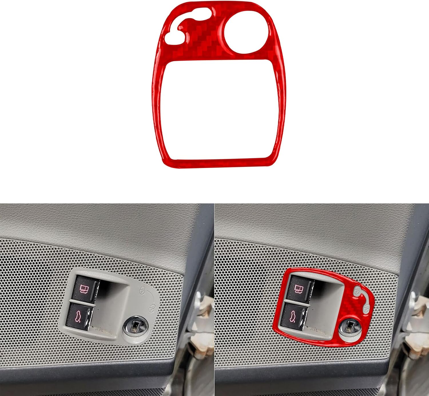 Compatible with Volkswagen Passat B6 2009 2010 2011 Real Carbon Fiber Interior Car Dash Trim Tachometer Frame Decoration Speedometer Surround Decal Sticker Style B Red