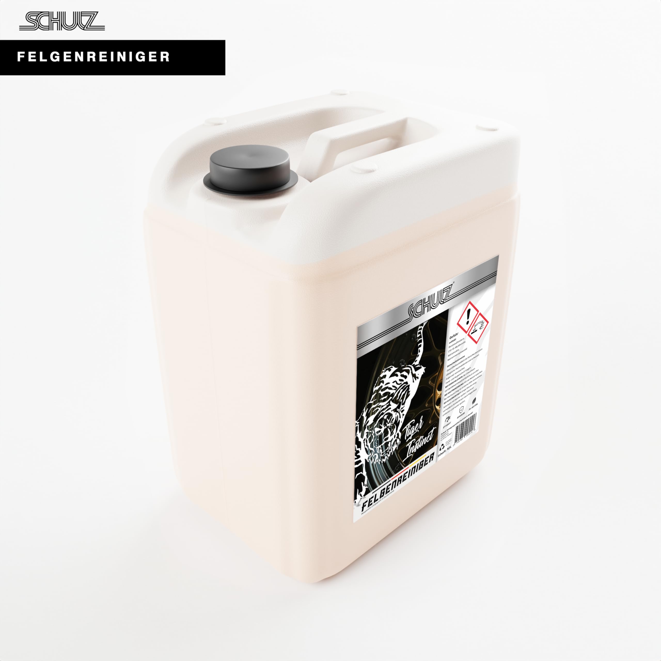 Schulz Tiger Instinct: wysoce skuteczny środek do czyszczenia felg, kanistry o pojemności 10 l, do błyszczących felg aluminiowych – delikatne czyszczenie i jakość Made in Germany