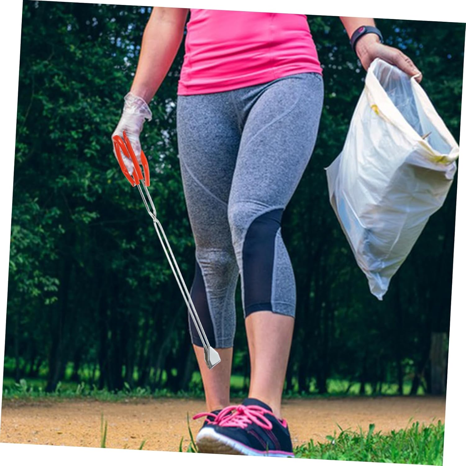 Zerodeko Heavy Duty Garbage Picker Grabber for Litter Clamping Design Outdoor Cleaning Tool Stainless Steel Easy to Hold