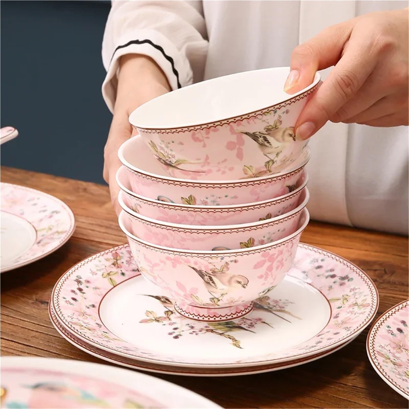 SAeWare Set di stoviglie in ceramica Set Piatti Osso Cucina Casa