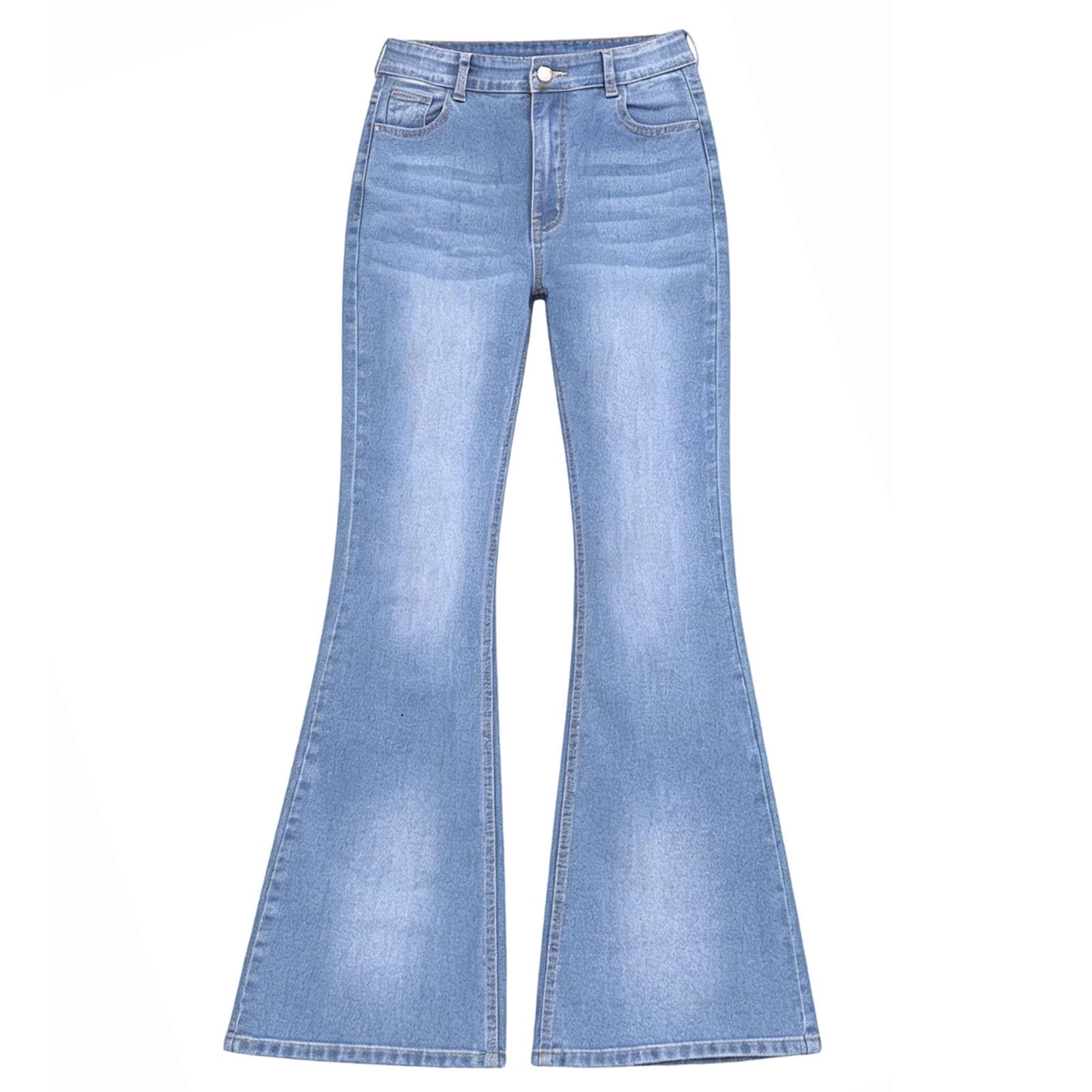 Pantaloni, Jeans A Zampa Elasticizzati per Ragazze, Comodi in Denim Attillati, Abbigliamento Casual alla Moda per Adolescenti, Vita Elastica, Tessuto Morbido, Confortevole per Tutta La Stagione