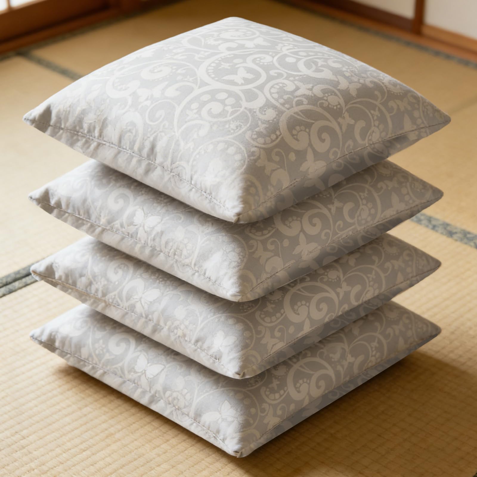Traziewell Set of 4 Cushion Covers 18 x 18 Inch Silver Grey Square Chenille Decorative 45 x 45 cm Pillowcases for Sofa Bedroom Living Room 6113 — image 1