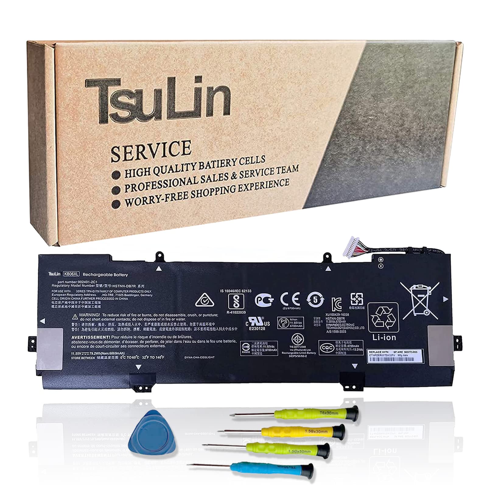 TsuLin KB06XL 902499-856 902499-855 902401-2C1 Laptop Battery Replacement for HP Spectre X360 15 15-