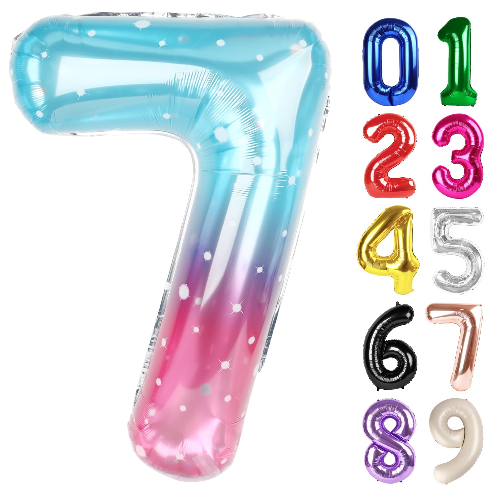 Photo 1 of 7 Balloon - Starry Sky Birthday Number Balloons, 40 Inch Party Decorations
