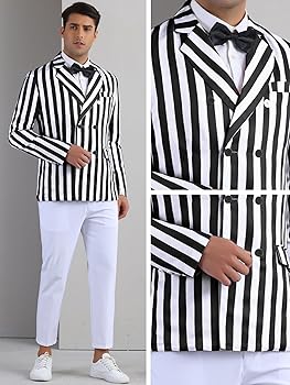 Lars Amadeus Striped Blazers for Men's Peak Lapel Sports Coat