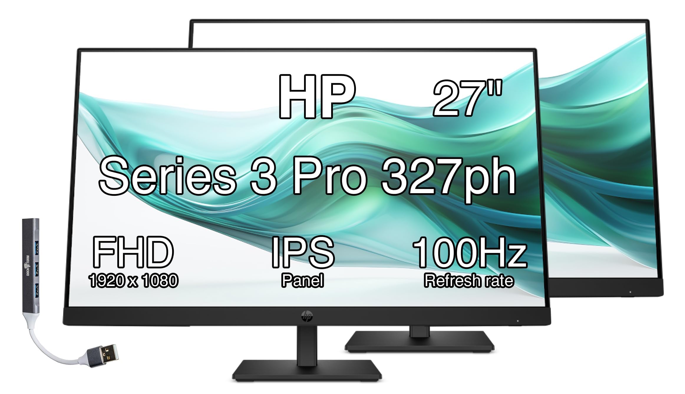 HP Series 3 Pro 327ph 27" IPS, Anti-Glare, Flicker Free Monitor 2-Pack
