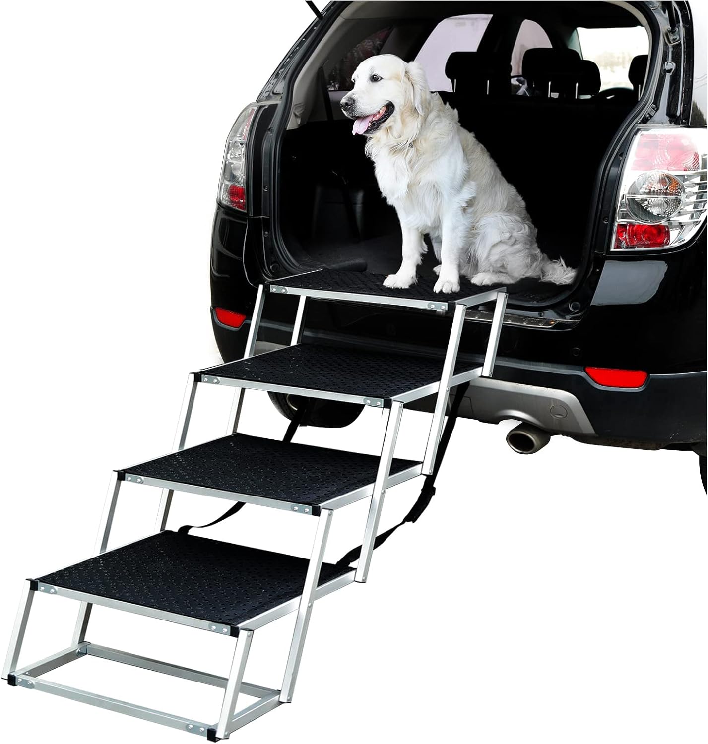 Extra Wide Dog Stairs Foldable for Large Dogs Lightweight Pet Ramps for