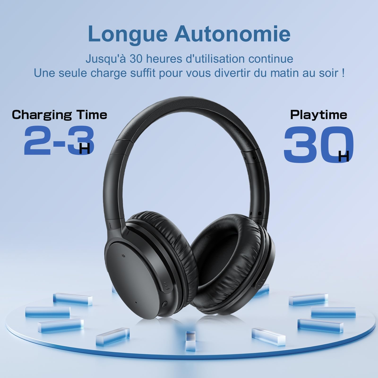Casque Bluetooth sans Fil pour TV - sans Bouton Volume pour Séniors - Émetteur Signal Puissant, Plug & Play, Zéro Délai Audio - Compatible avec 99% des Téléviseurs Optique/AUX/RCA/USB