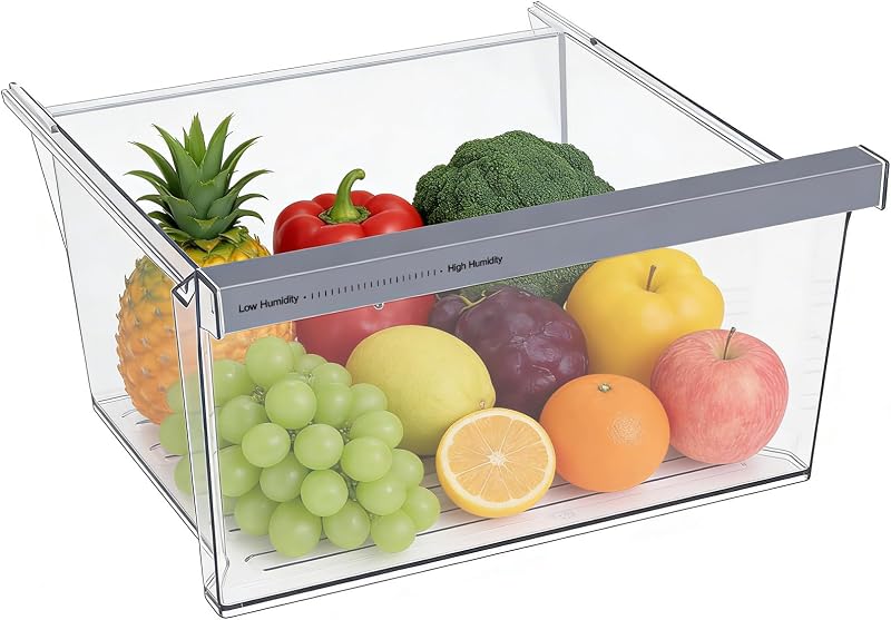 UPGRADED W11162443 Refrigerator Crisper Drawer For Whirlpool Crisper Drawer | W10899435 WRS315SDHM WRS325SDHZ Vegetable Drawer For Whirlpool Fridge Drawer Replacement WRS315SDHZ02 WRS315SDHZ05
