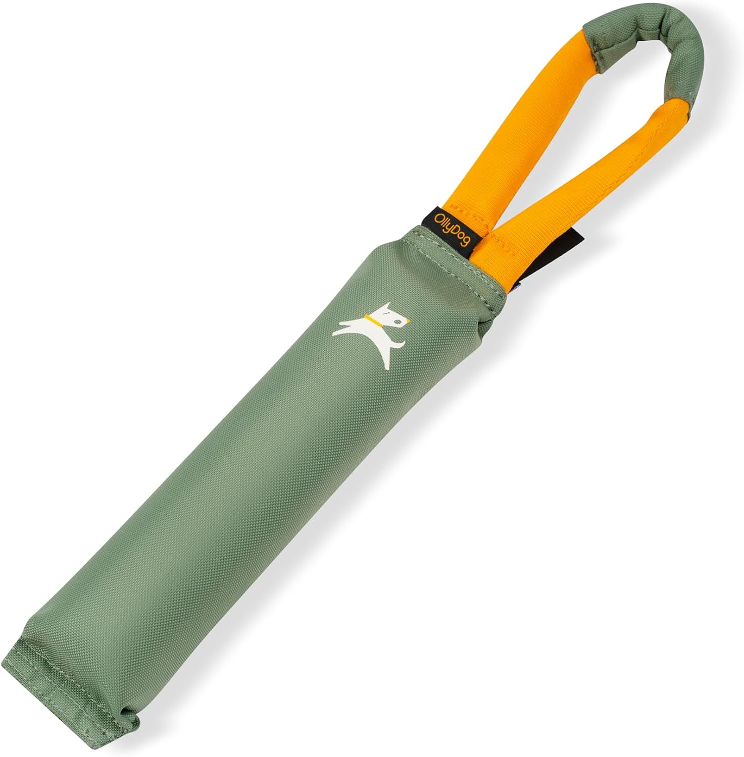 OllyDog Tugger | Dog Tug Toy for Tug of War & Training | Durable Bite Pillow | Eco-Friendly Recycled | Handle | Medium Large Dogs (Olivine)